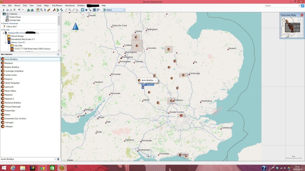 Basecamp with Freizeitkarte and BirdsEye Select Maps